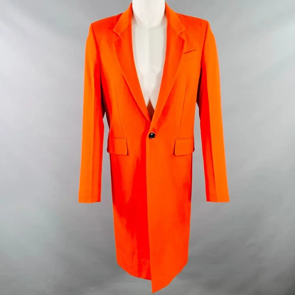 AMI by ALEXANDRE MATTIUSSI Size 38 Orange Textured Twill Coat